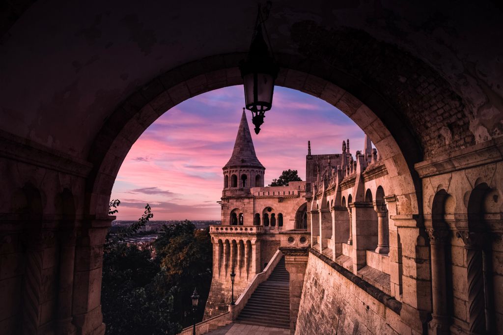fishermans bastion through an archway