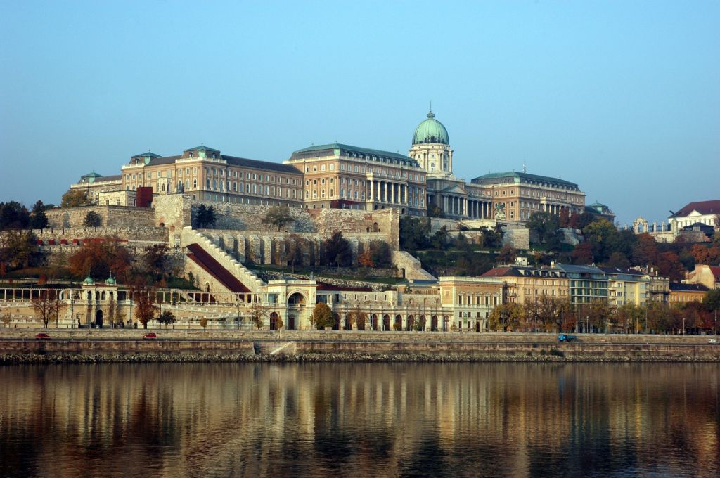 view of buda castle from across the river